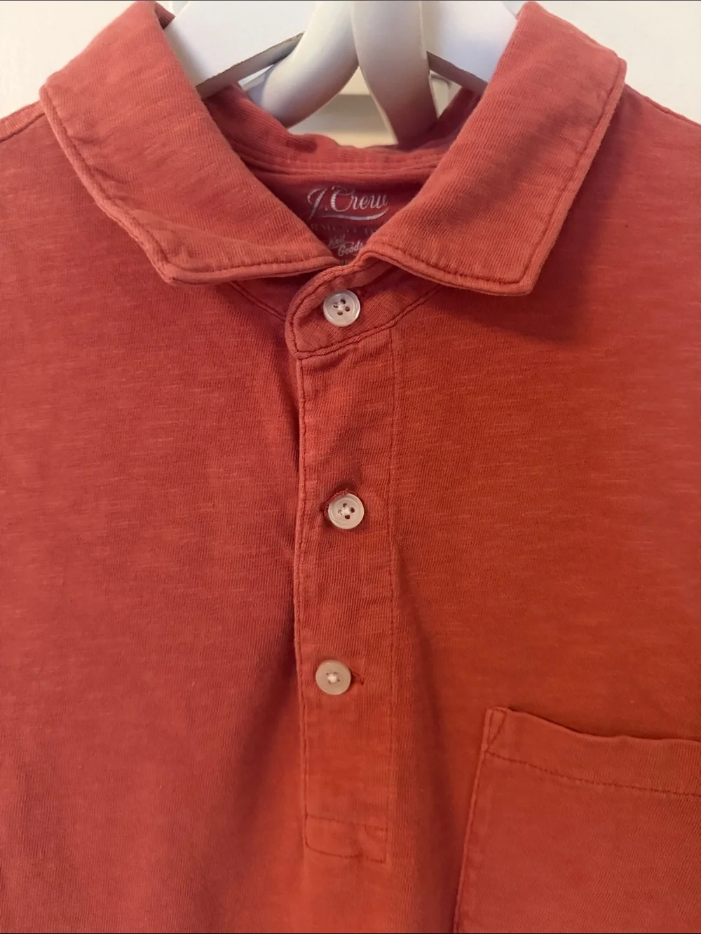 J. Crew Coral Polo with Chest Pocket